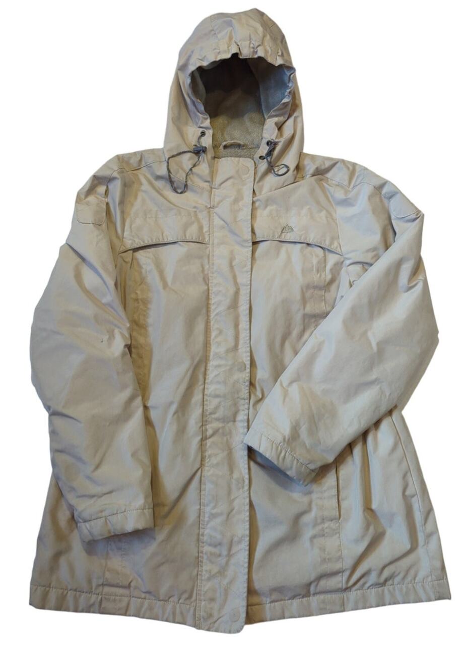 SNOZU The Platinum Collection Lined Coat Fully Lined Cinched Waist Tan Women's M